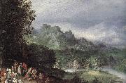 BRUEGHEL, Jan the Elder A Flemsh Fair (detail) ffg oil